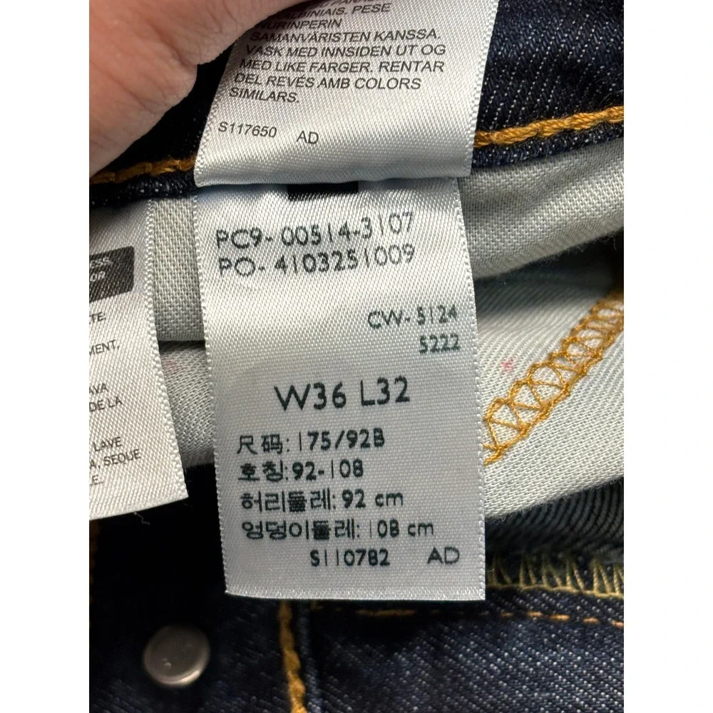 Levis 514 Straight Fit Mens Jeans Dark Wash Indigo Blue Denim W36‎ L32